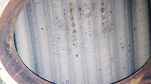 The 1# boiler (with energy saver) has a small amount of scale be